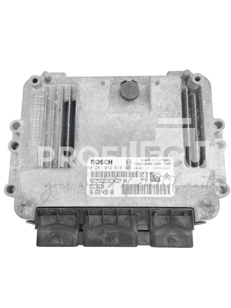 0281012619 9663943980 0 281 012 619 ECU Řídící jednotka motoru PEUGEOT CITROEN 1.6HDI