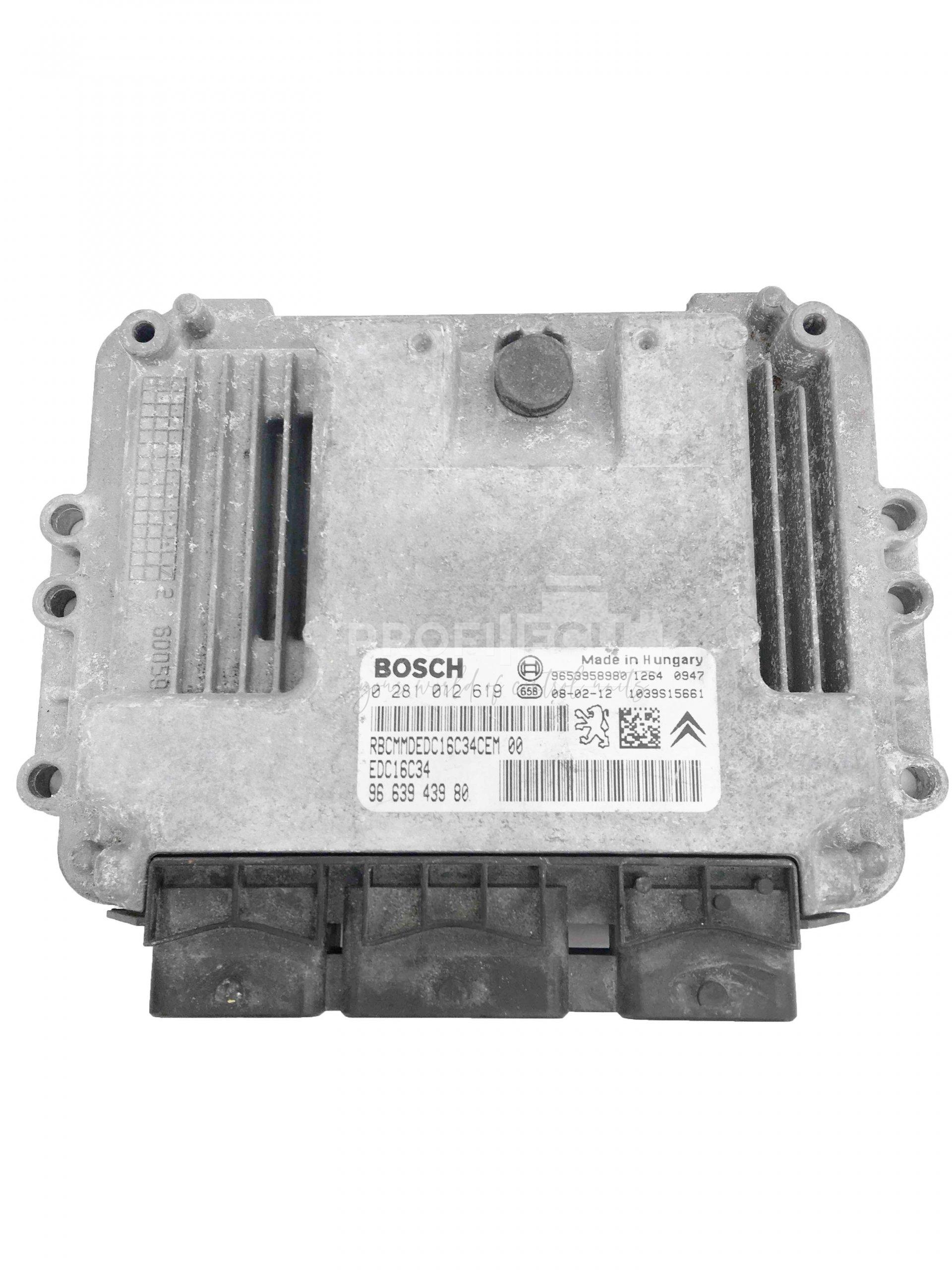 0281012619 9663943980 0 281 012 619 ECU Řídící jednotka motoru PEUGEOT CITROEN 1.6HDI
