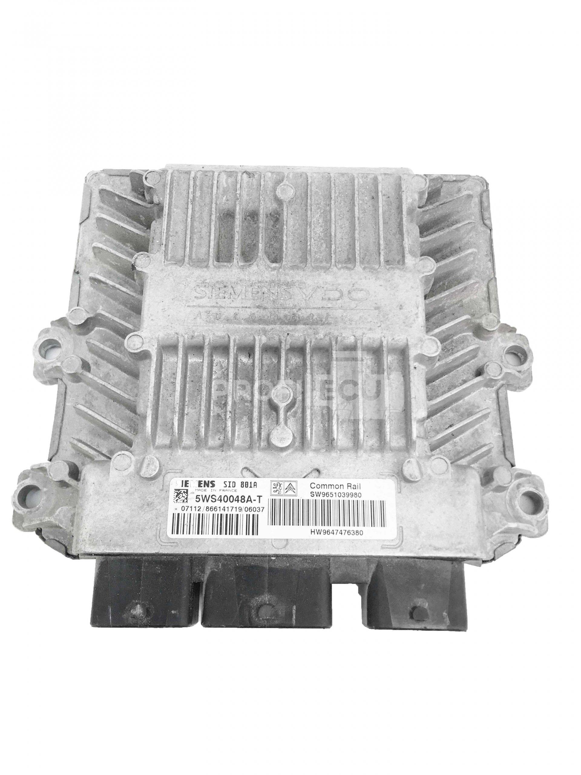 5WS40048A-T 9647476380 9651039980 ECU Řídící jednotka motoru PEUGEOT 307 HDI