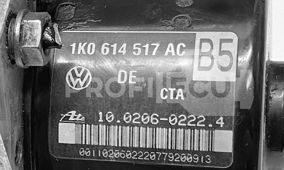 Štítek jednotky: 1K0614517AC, 10.0206-0222.4, 10.0960-0362.3