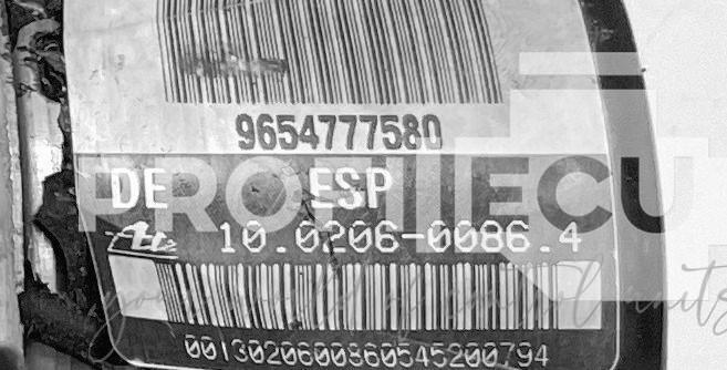 Štítek jednotky: 9654777580, 10.0206-0086.4, 10.0960-1153.3