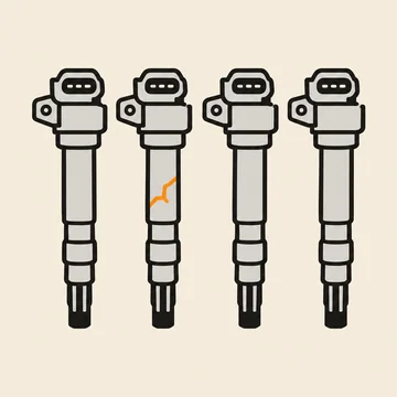 Ilustrační obrázek: Motor vynechává, svítí kontrolka motoru a hlásí se chyba cívky