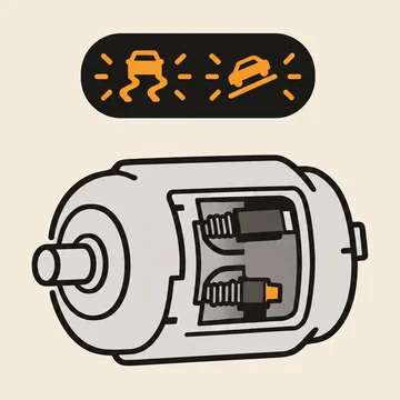 Ilustrační obrázek: Svítí ABS, kontrola trakce a asistent sjezdu, v diagnostice C0110