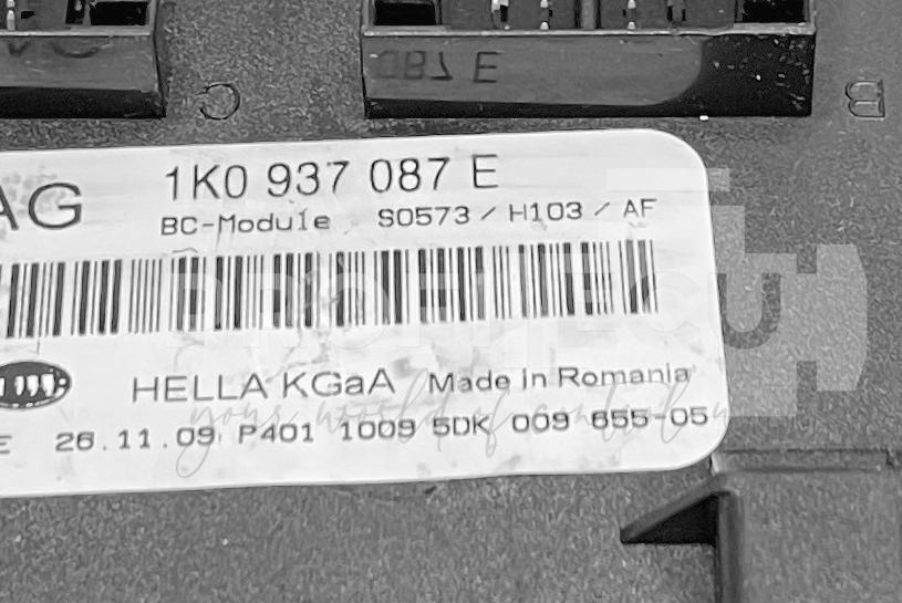 Štítek jednotky: 1K0937087E, 5DK009655-05