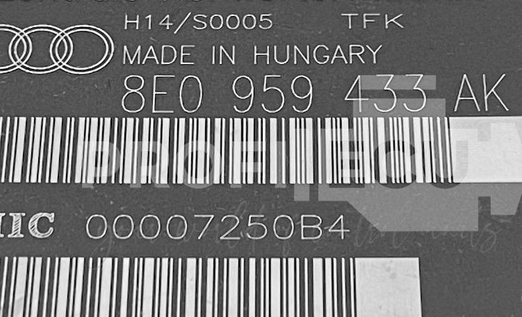 Štítek jednotky: 8E0959433AK, 00007250B4