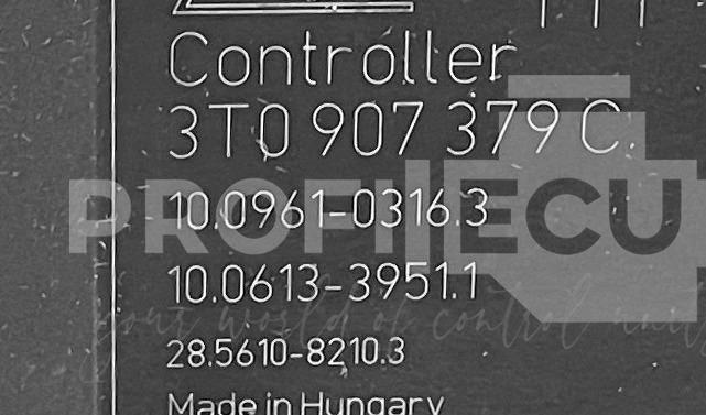 Štítek jednotky: 3T0614517D, 3T0907379C, 10.0212-0304.4, 10.0961-0316.3, 10.0613-3951.1