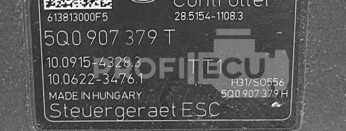 Štítek jednotky: 5Q0614517S, 5Q0907379T, 5Q0907379H, 10.0220-0294.4, 10.0915-4328.3, 10.0622-3476.1