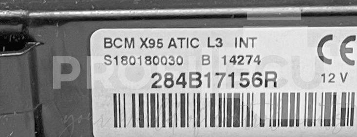 Štítek jednotky: 284B17156R, S180180030, A2C53284891