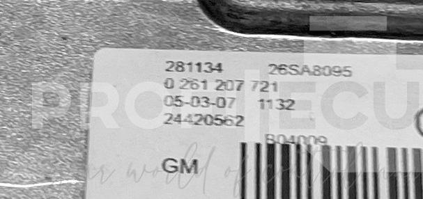 Štítek jednotky: 24420562, 0261207721