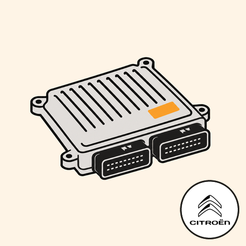 Řídicí jednotka pro Citroën C4 II 1.4 VTi 95 70 kW s logem Citroën (ilustrace)