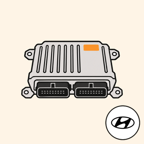 Řídicí jednotka pro Hyundai Bakkie autobus 2.6 D 57 kW s logem Hyundai (ilustrace)