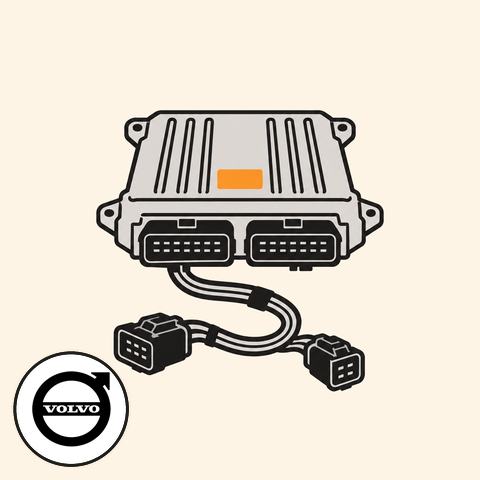 Řídicí jednotka pro Volvo S40 I limuzína 2.0 D 100 kW s logem Volvo (ilustrace)