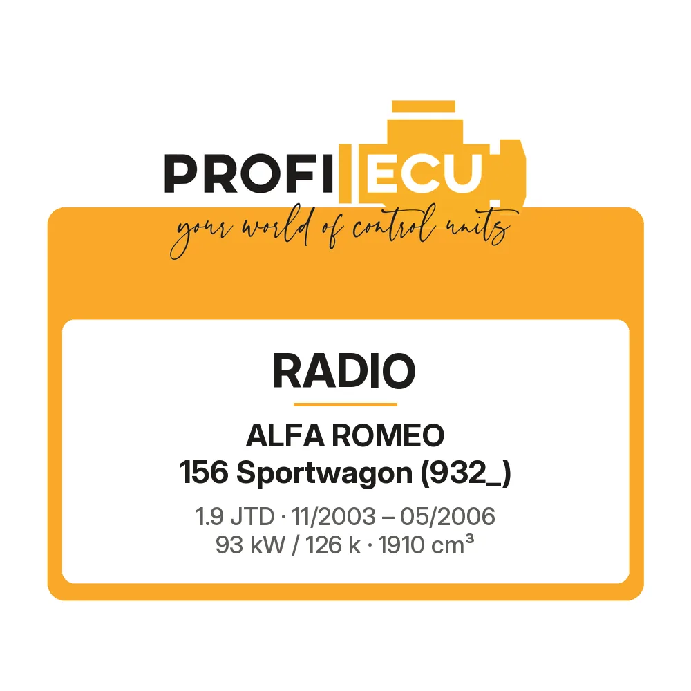 Etiketa ProfiECU: Radio pro Alfa Romeo 156 Sportwagon 1.9 JTD 93 kW