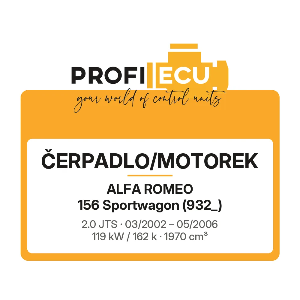 Etiketa ProfiECU: Čerpadlo/Motorek pro Alfa Romeo 156 Sportwagon 2.0 JTS 119 kW