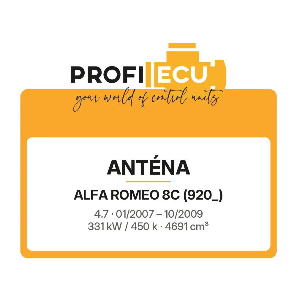 Etiketa ProfiECU: Anténa pro Alfa Romeo 8C 4.7 331 kW