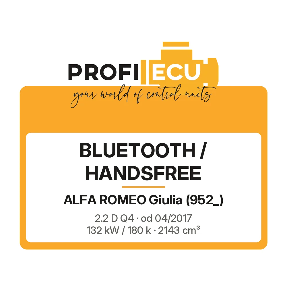 Etiketa ProfiECU: Bluetooth / Handsfree pro Alfa Romeo Giulia 2.2 D Q4 132 kW