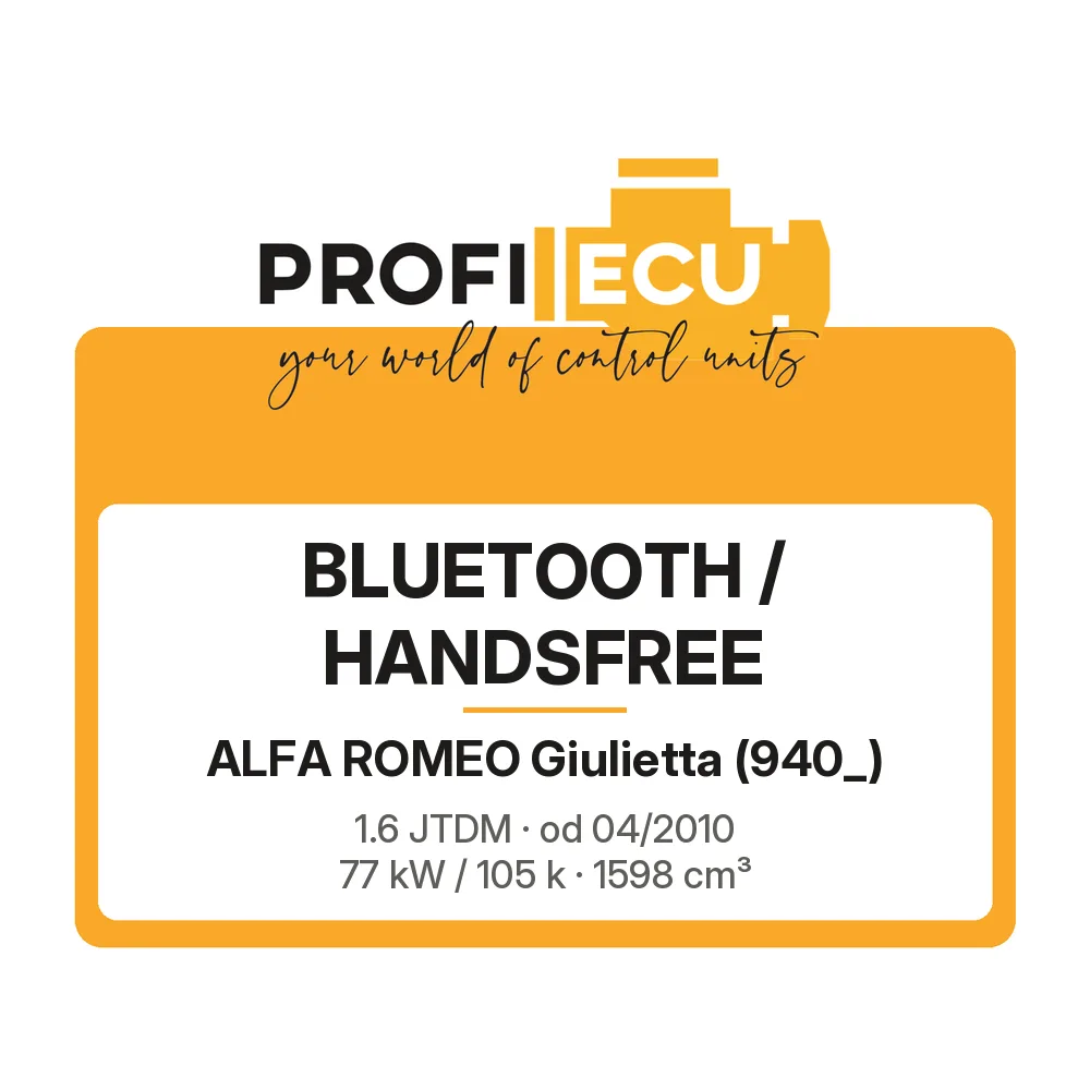 Etiketa ProfiECU: Bluetooth / Handsfree pro Alfa Romeo Giulietta 1.6 JTDM 77 kW