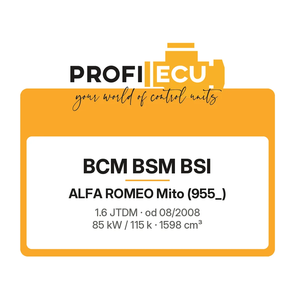 Etiketa ProfiECU: BCM BSM BSI pro Alfa Romeo Mito 1.6 JTDM 85 kW
