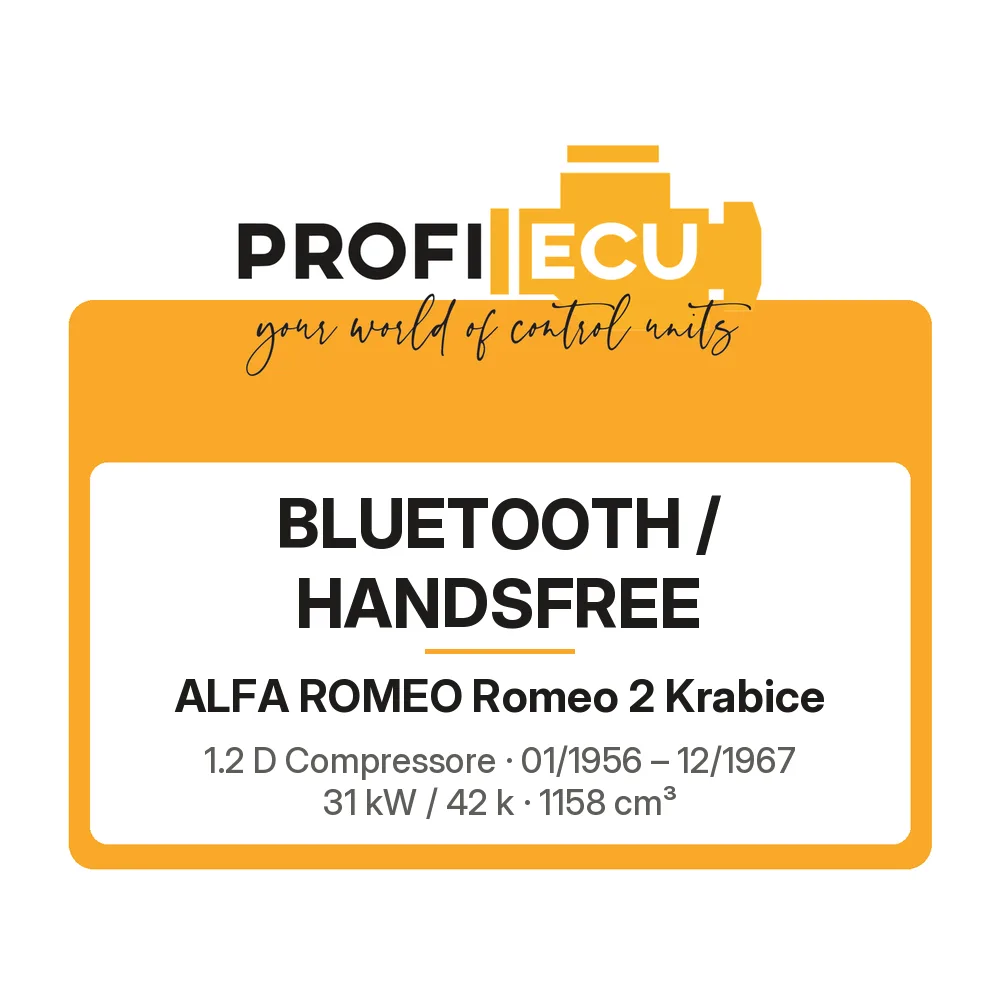Etiketa ProfiECU: Bluetooth / Handsfree pro Alfa Romeo Romeo 2 Krabice 1.2 D Compressore 31 kW