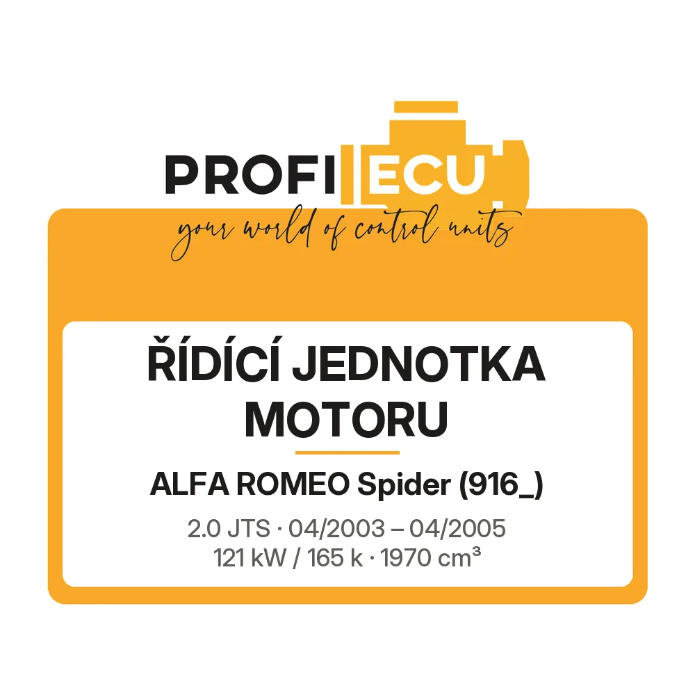 Etiketa ProfiECU: Řídící jednotka motoru pro Alfa Romeo Spider 2.0 JTS 121 kW