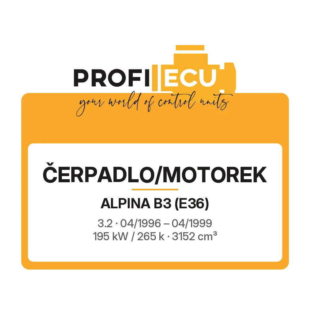 Etiketa ProfiECU: Čerpadlo/Motorek pro Alpina B3 3.2 195 kW