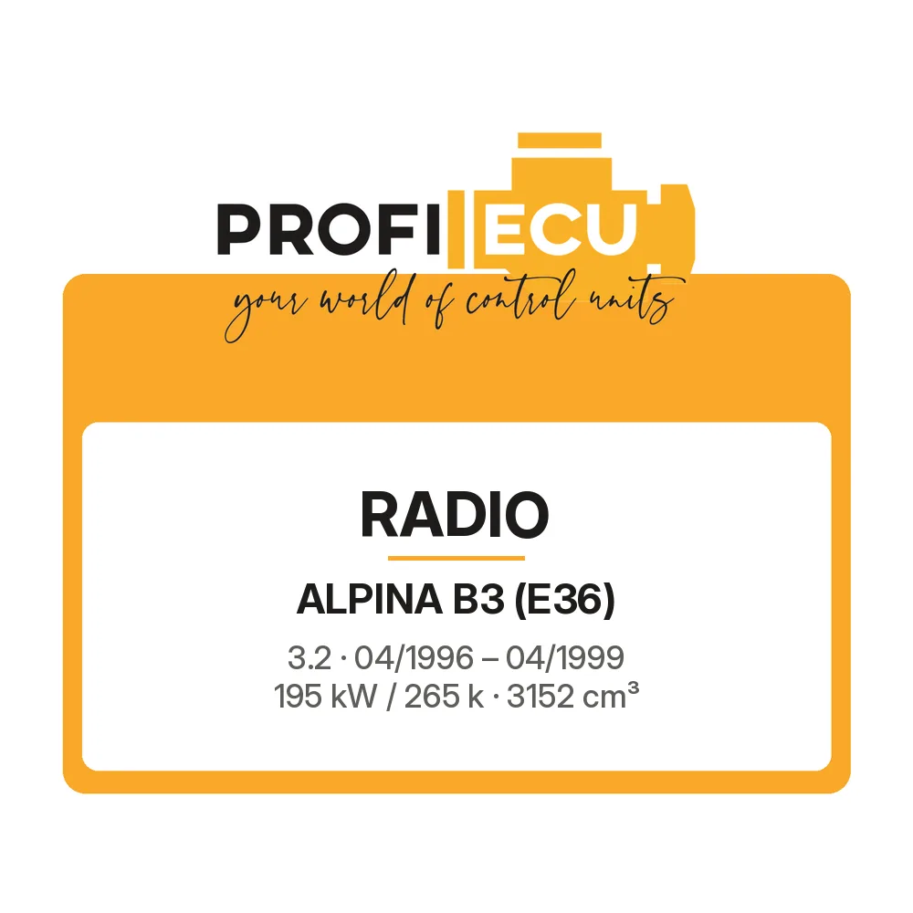 Etiketa ProfiECU: Radio pro Alpina B3 3.2 195 kW