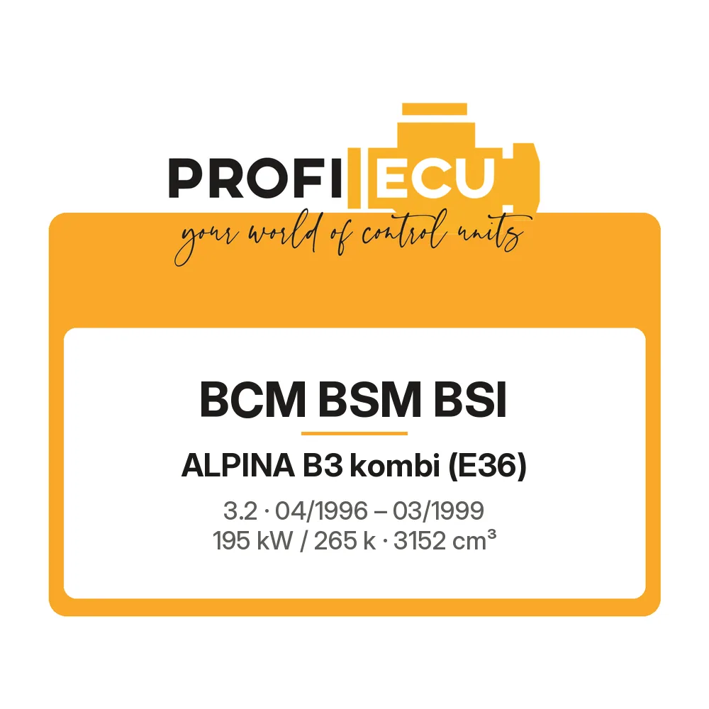 Etiketa ProfiECU: BCM BSM BSI pro Alpina B3 kombi 3.2 195 kW
