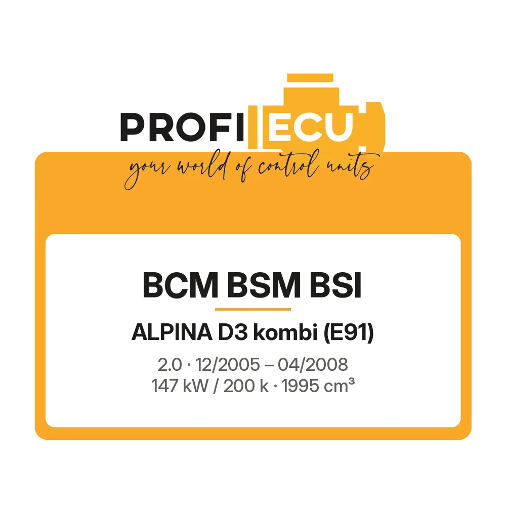 Etiketa ProfiECU: BCM BSM BSI pro Alpina D3 kombi 2.0 147 kW