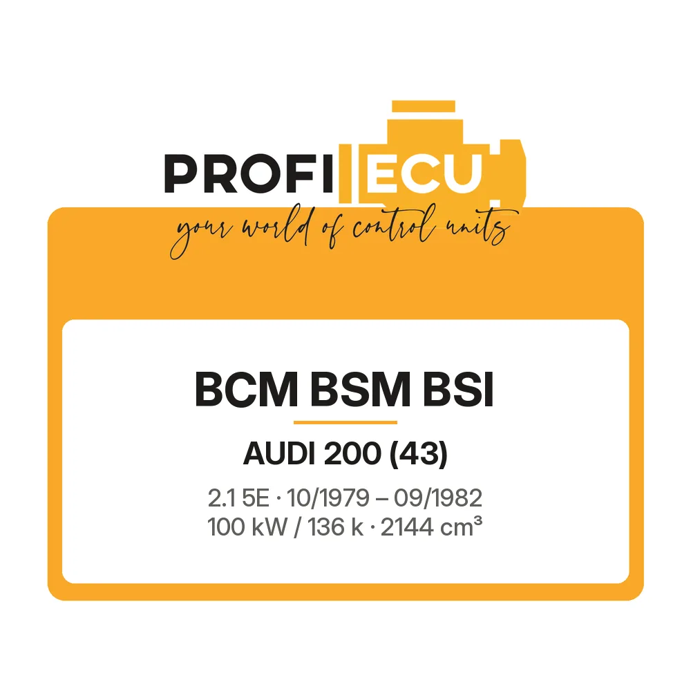 Etiketa ProfiECU: BCM BSM BSI pro Audi 200 2.1 5E 100 kW