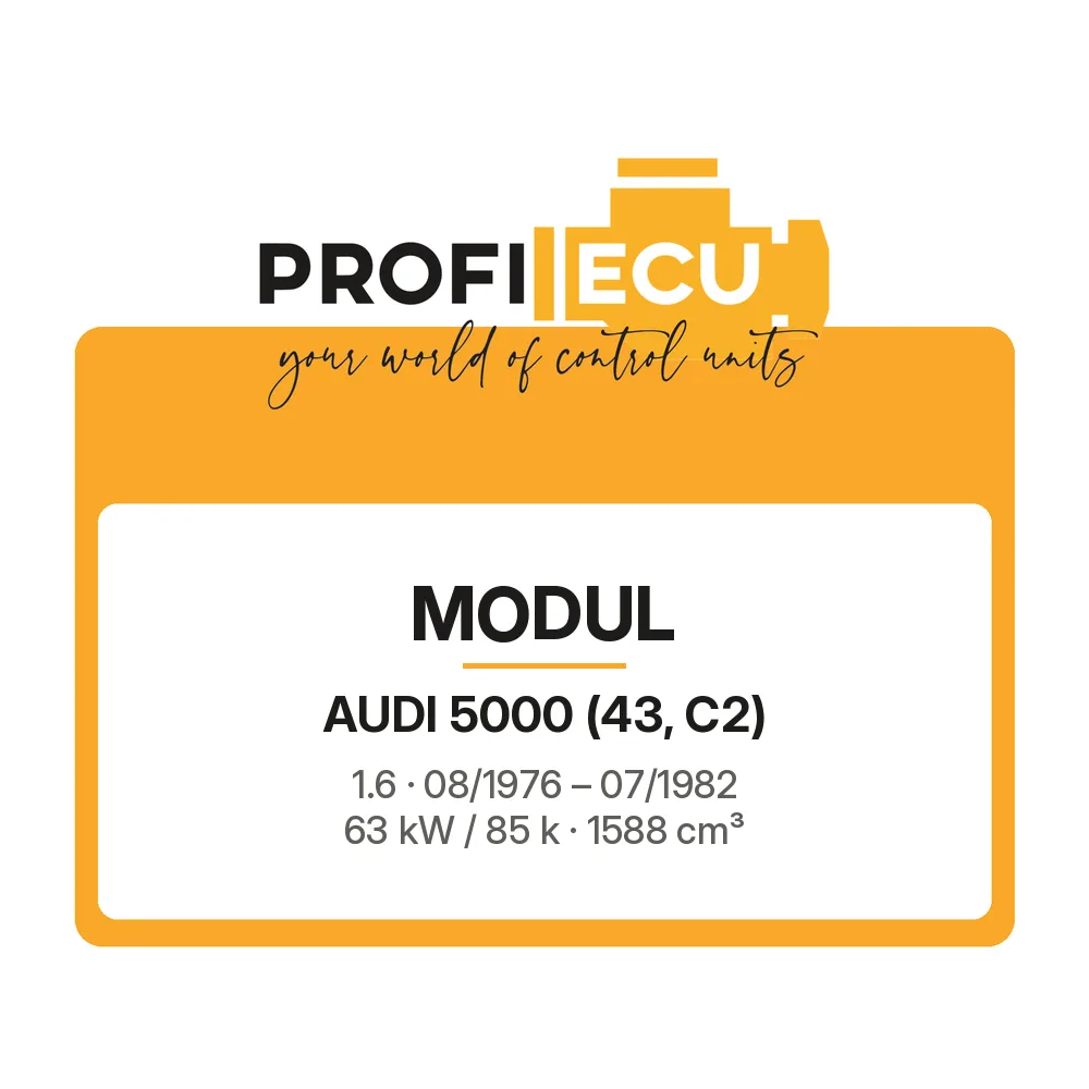 Etiketa ProfiECU: Modul pro Audi 5000 1.6 63 kW