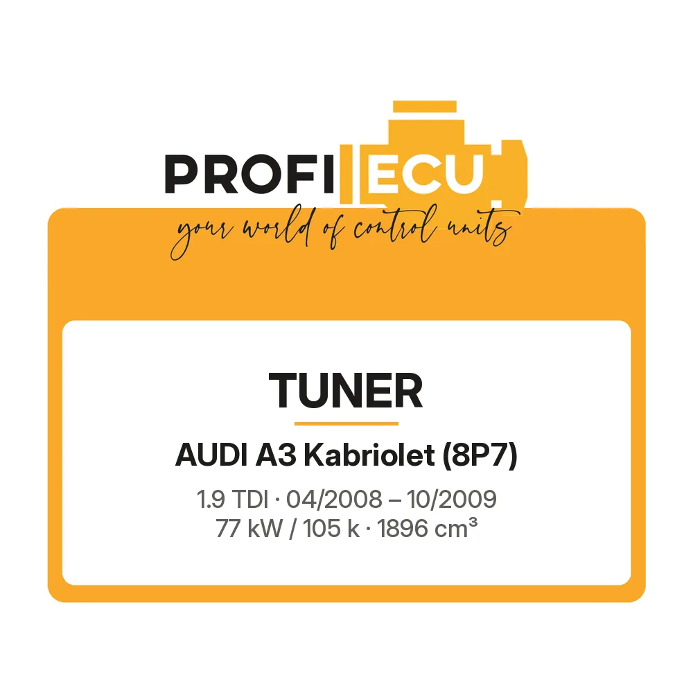 Etiketa ProfiECU: Tuner pro Audi A3 Kabriolet 1.9 TDI 77 kW