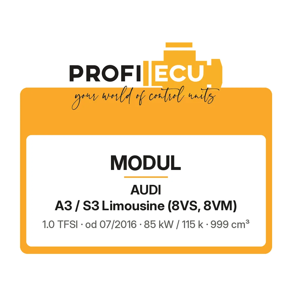 Etiketa ProfiECU: Modul pro Audi A3 / S3 Limousine 1.0 TFSI 85 kW
