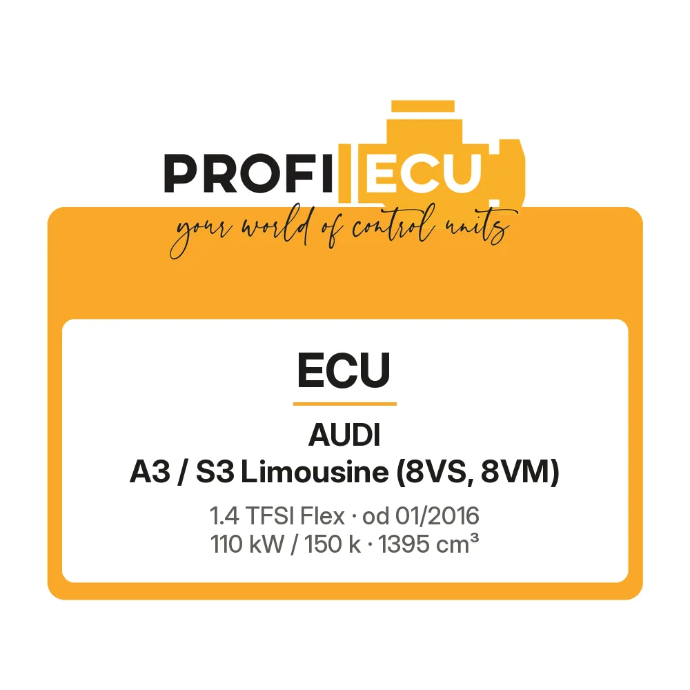 Etiketa ProfiECU: ECU pro Audi A3 / S3 Limousine 1.4 TFSI Flex 110 kW