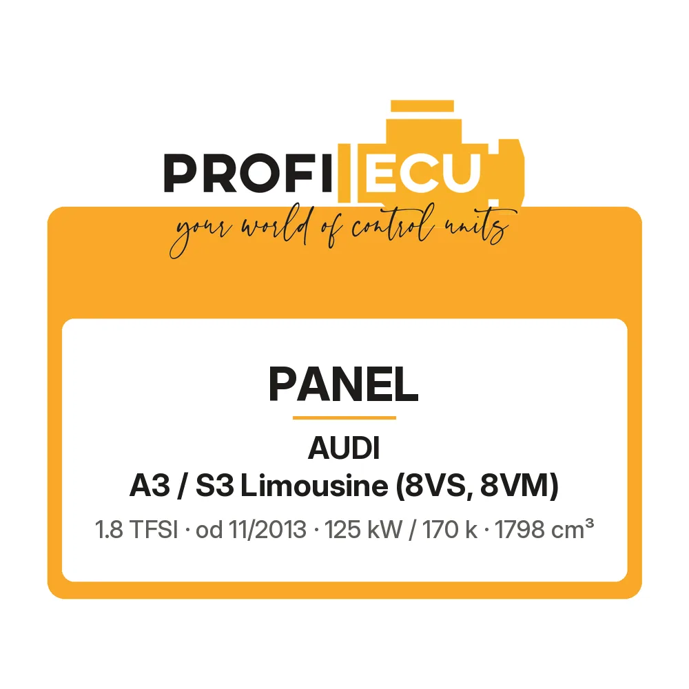 Etiketa ProfiECU: Panel pro Audi A3 / S3 Limousine 1.8 TFSI 125 kW