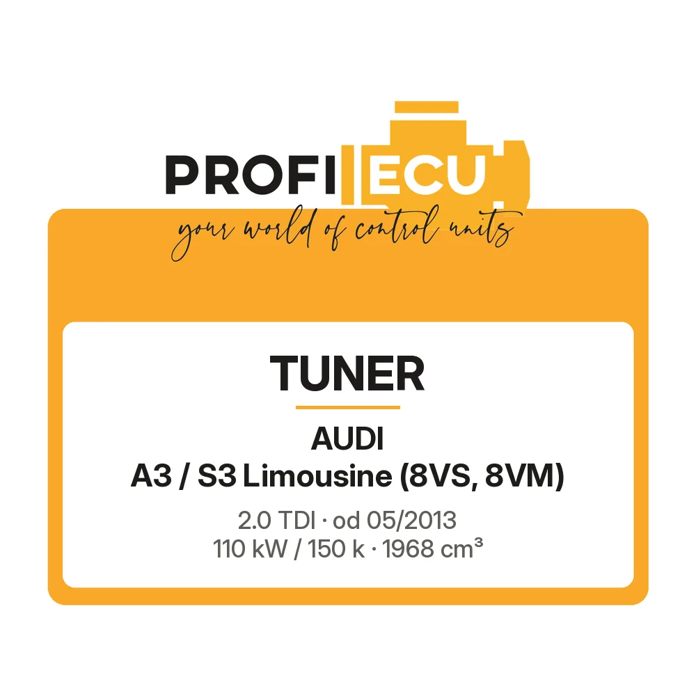 Etiketa ProfiECU: Tuner pro Audi A3 / S3 Limousine 2.0 TDI 110 kW