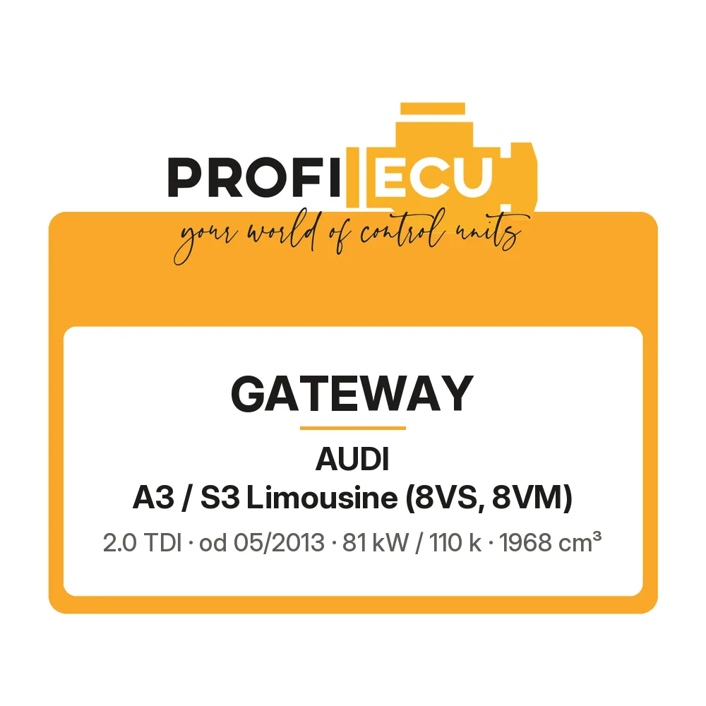 Etiketa ProfiECU: GATEWAY pro Audi A3 / S3 Limousine 2.0 TDI 81 kW
