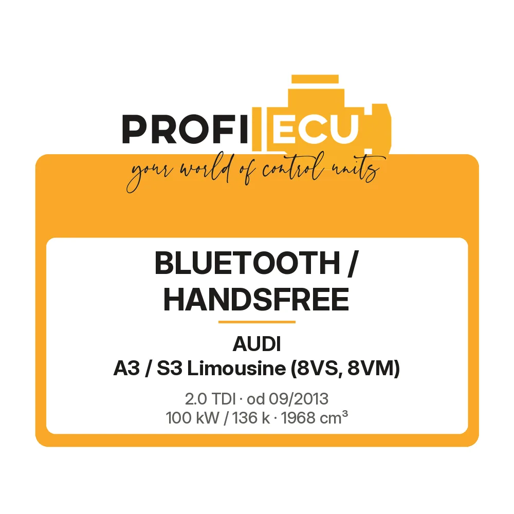 Etiketa ProfiECU: Bluetooth / Handsfree pro Audi A3 / S3 Limousine 2.0 TDI 100 kW