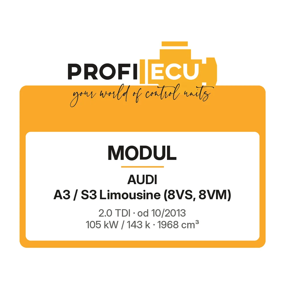 Etiketa ProfiECU: Modul pro Audi A3 / S3 Limousine 2.0 TDI 105 kW