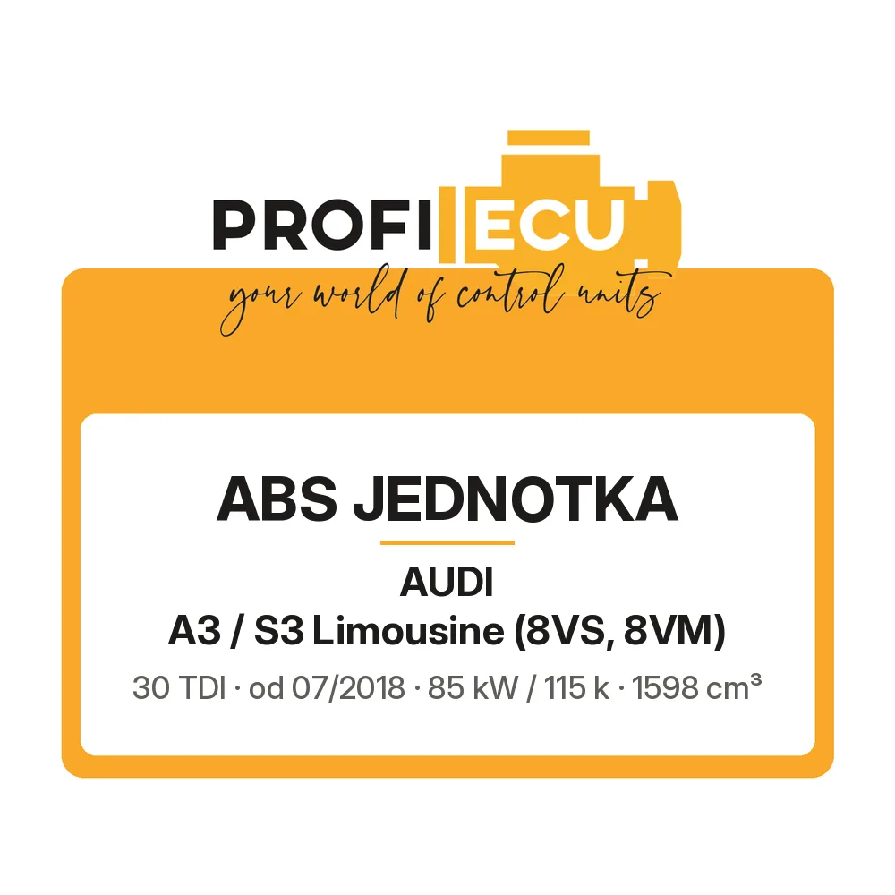 Etiketa ProfiECU: ABS jednotka pro Audi A3 / S3 Limousine 30 TDI 85 kW