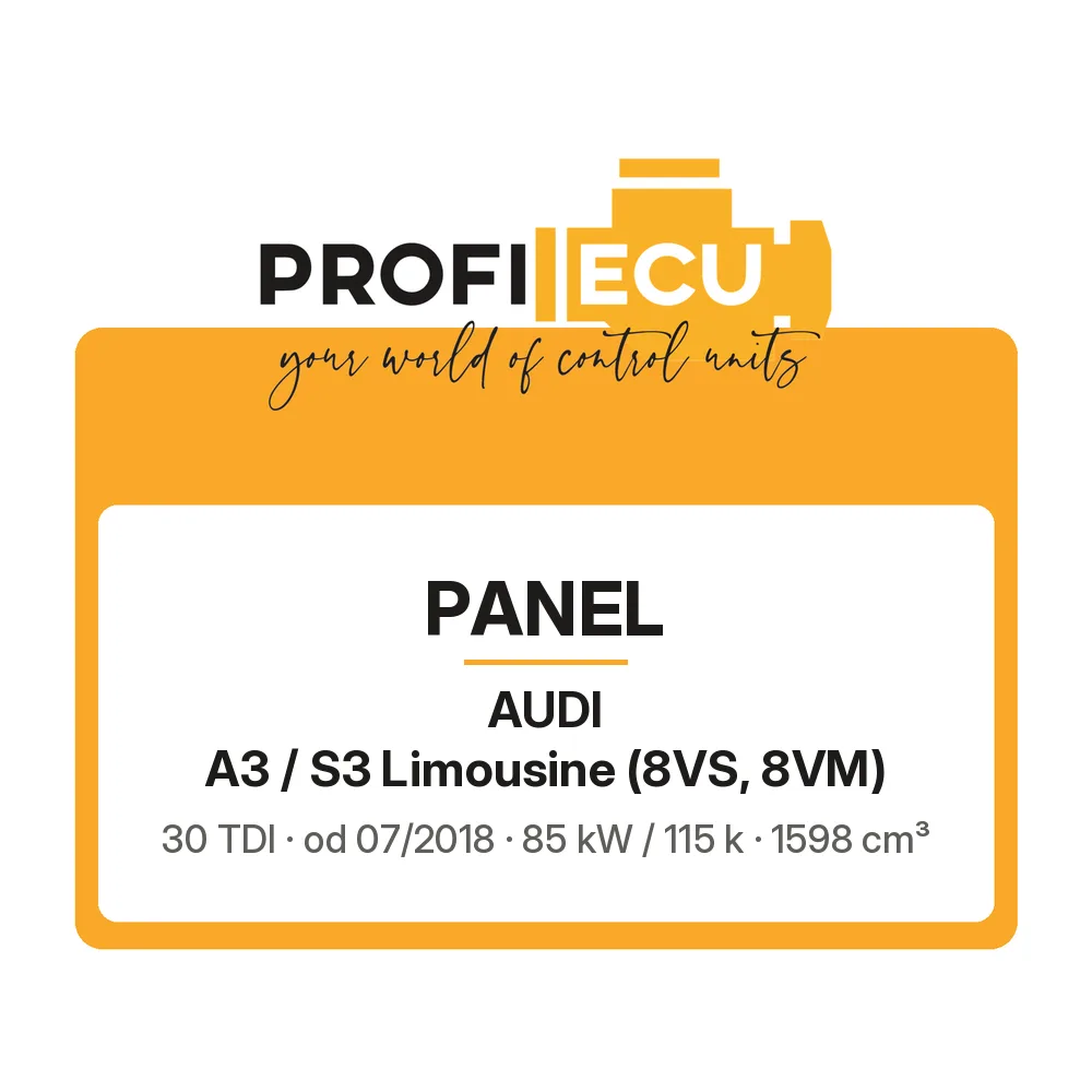 Etiketa ProfiECU: Panel pro Audi A3 / S3 Limousine 30 TDI 85 kW