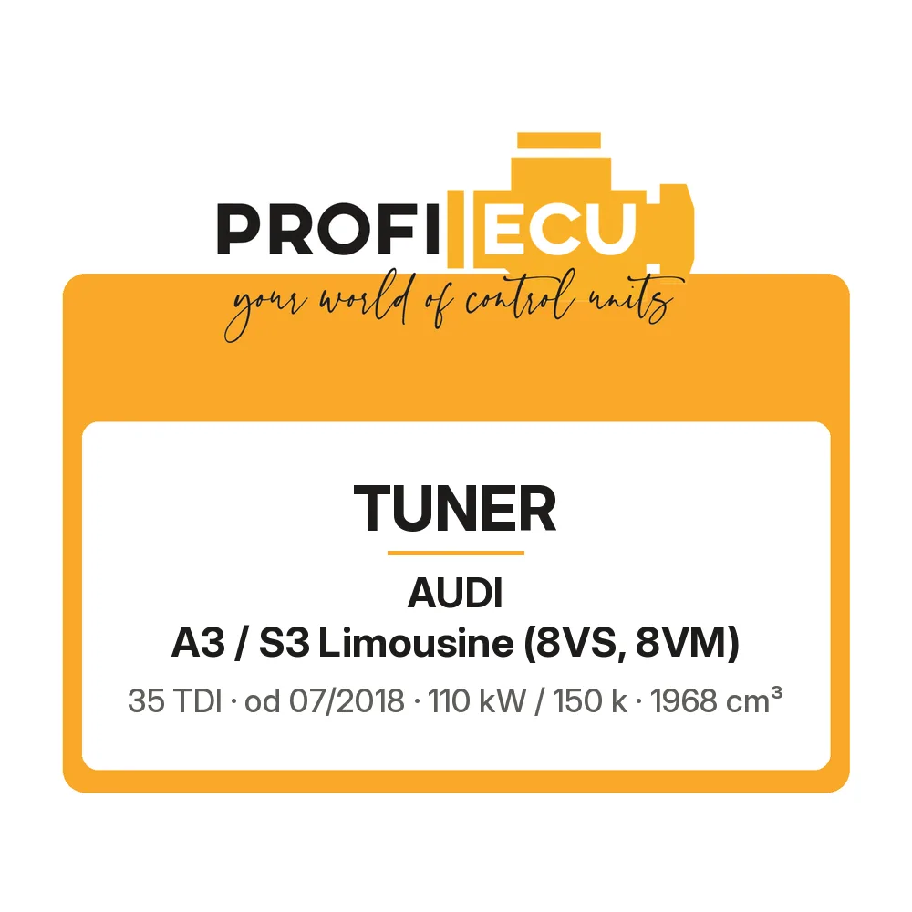 Etiketa ProfiECU: Tuner pro Audi A3 / S3 Limousine 35 TDI 110 kW