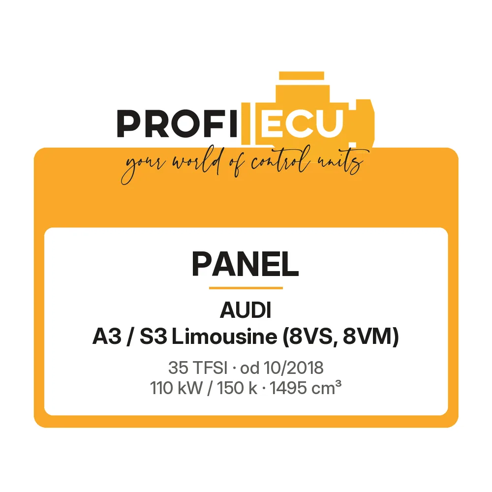Etiketa ProfiECU: Panel pro Audi A3 / S3 Limousine 35 TFSI 110 kW