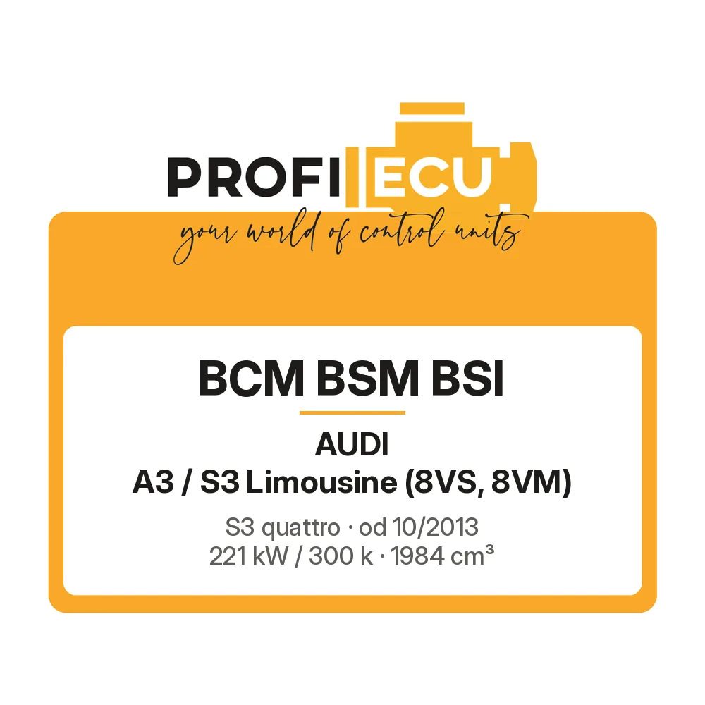 Etiketa ProfiECU: BCM BSM BSI pro Audi A3 / S3 Limousine S3 quattro 221 kW