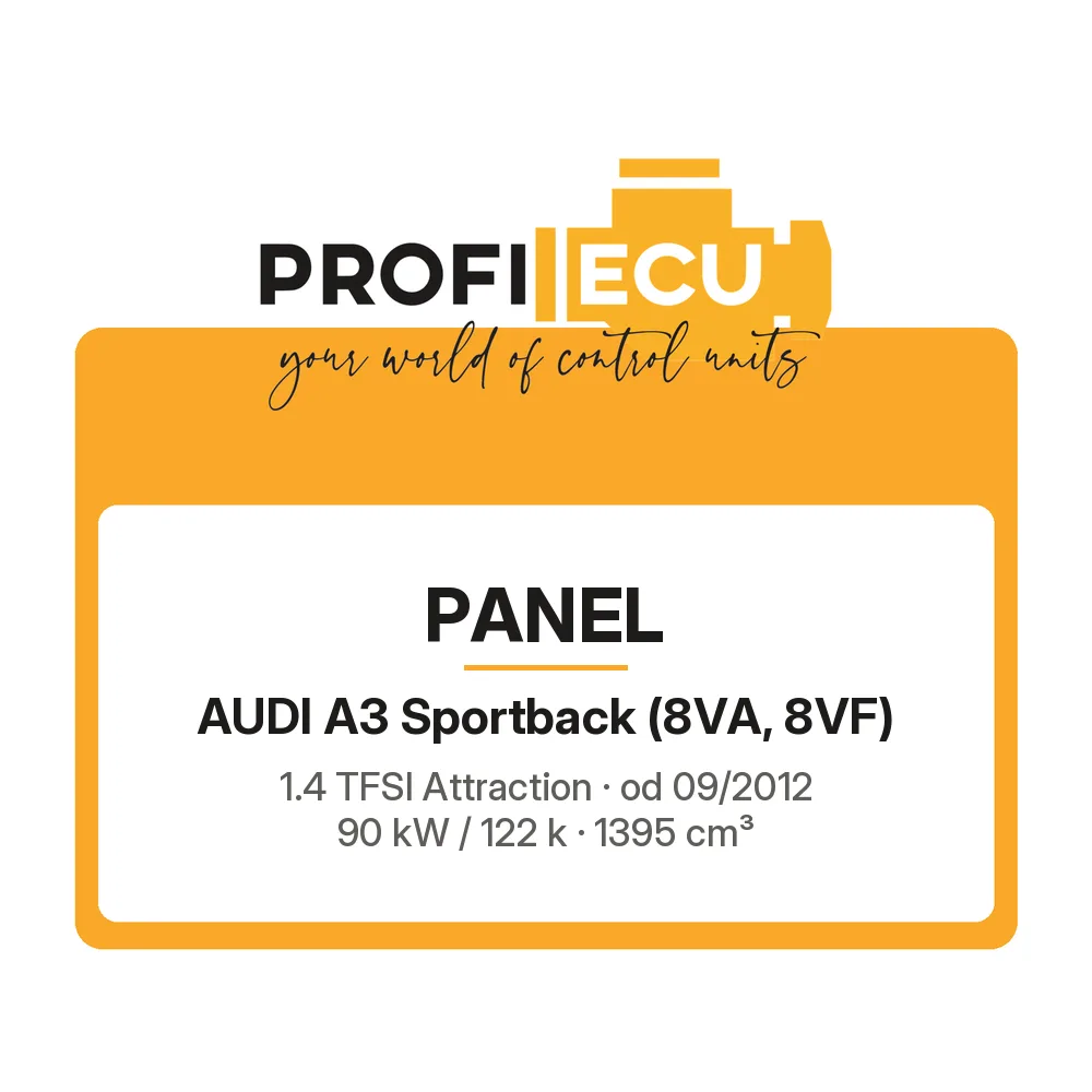 Etiketa ProfiECU: Panel pro Audi A3 Sportback 1.4 TFSI Attraction 90 kW