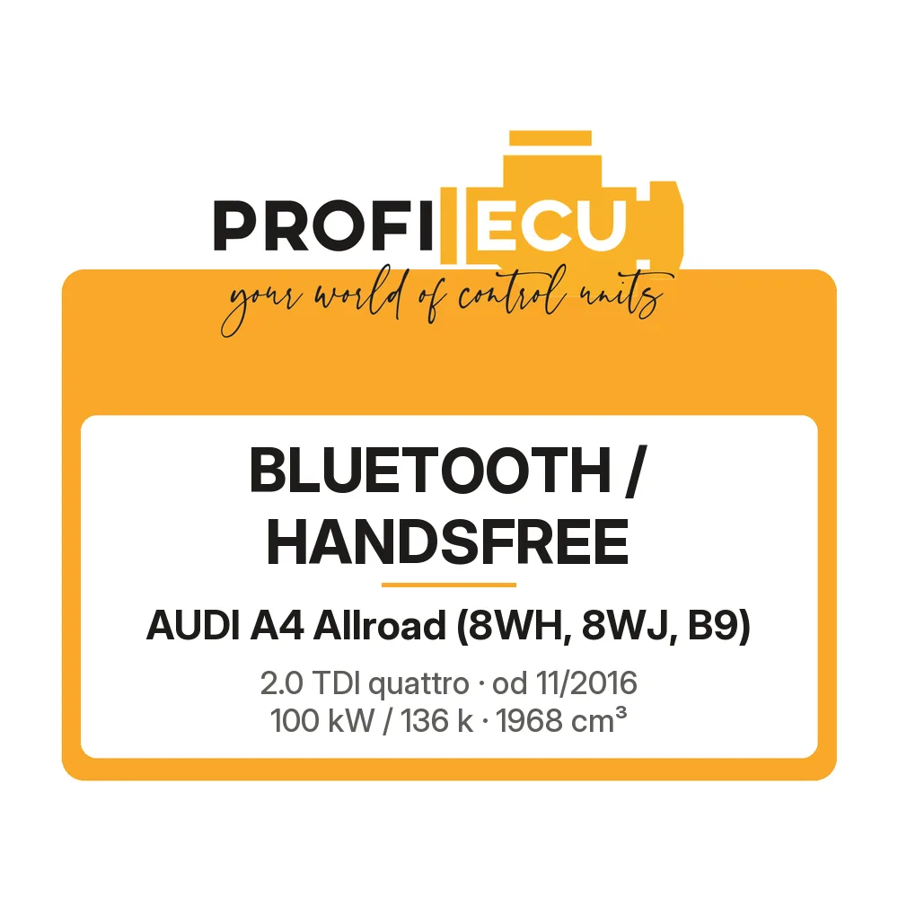 Etiketa ProfiECU: Bluetooth / Handsfree pro Audi A4 Allroad 2.0 TDI quattro 100 kW
