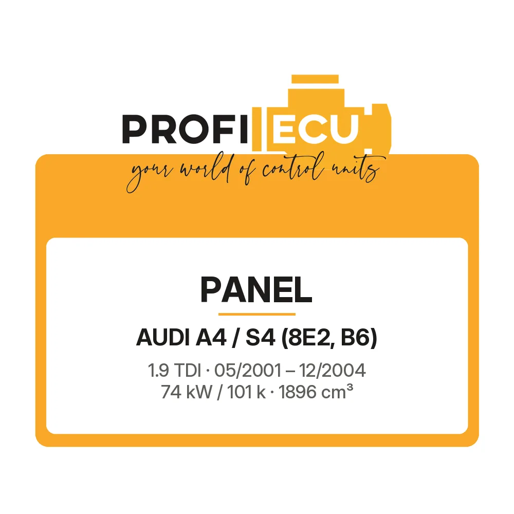 Etiketa ProfiECU: Panel pro Audi A4 / S4 1.9 TDI 74 kW