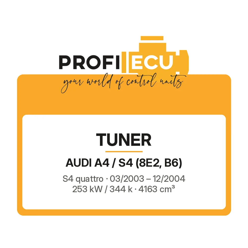 Etiketa ProfiECU: Tuner pro Audi A4 / S4 S4 quattro 253 kW