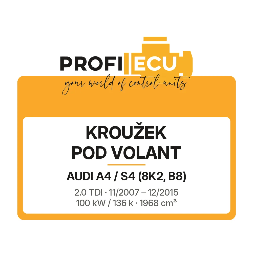 Etiketa ProfiECU: Kroužek pod volant pro Audi A4 / S4 2.0 TDI 100 kW