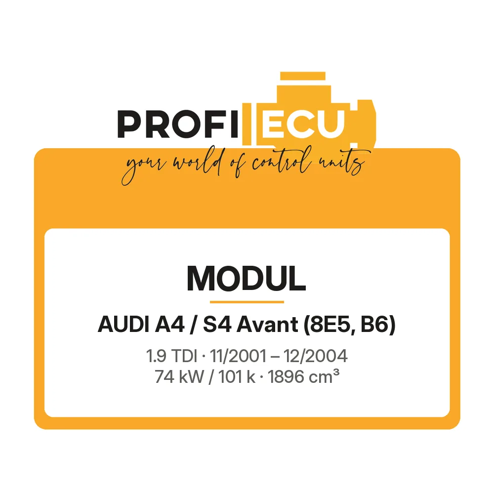 Etiketa ProfiECU: Modul pro Audi A4 / S4 Avant 1.9 TDI 74 kW