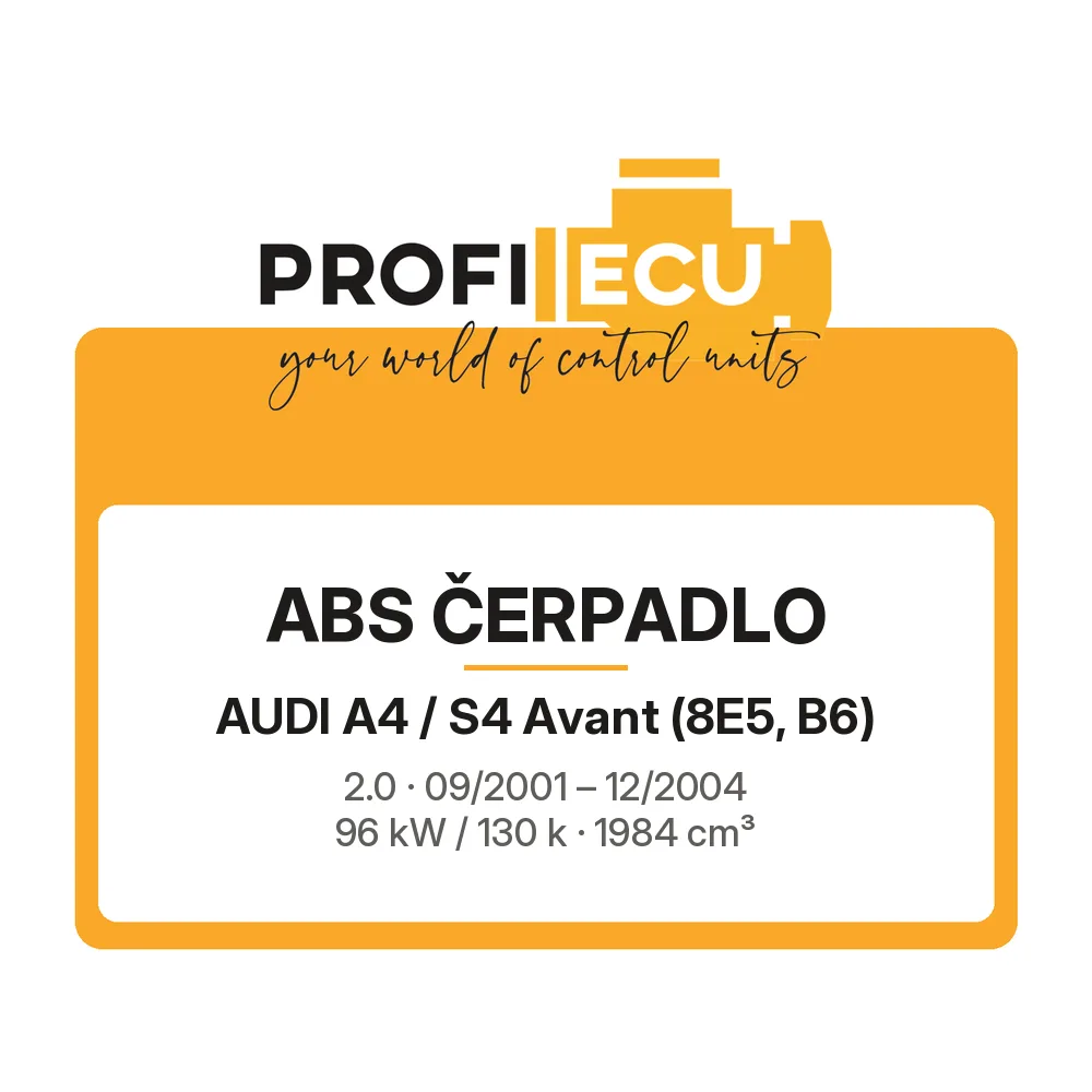 Etiketa ProfiECU: ABS čerpadlo pro Audi A4 / S4 Avant 2.0 96 kW
